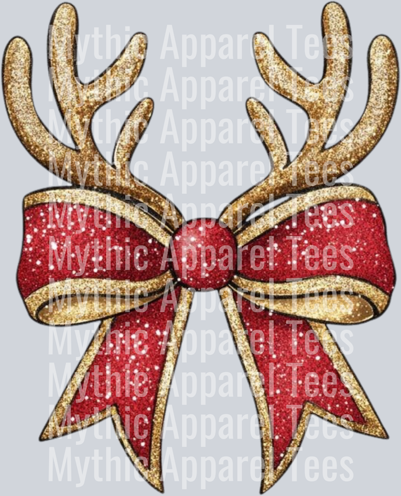 Bow Antler – DTF Heat Transfer – Holiday Christmas Design