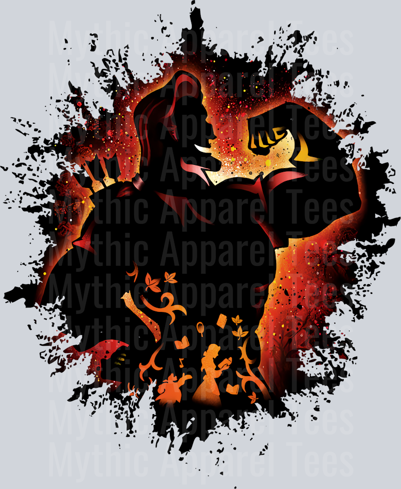 Gaston Disney Villain Beauty and the Beast Dark Silhouette Color Splash Crystal Ball Vision