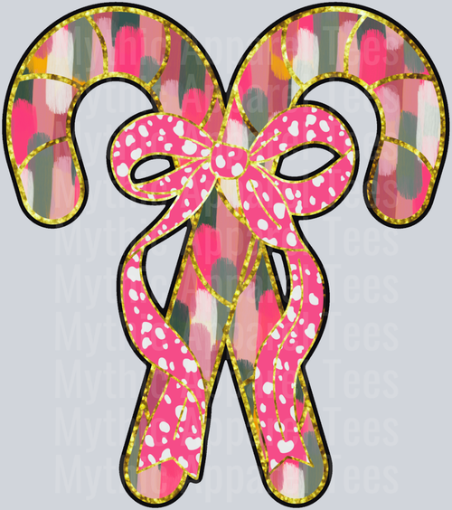 Holly jolly mama sleeve - pocket candy cane DTF Christmas Transfers