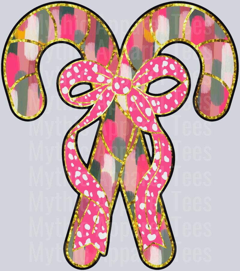Holly jolly mama sleeve - pocket candy cane DTF Christmas Transfers