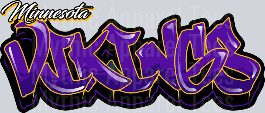 Vikings Tri Color Airbrush DTF NFL Transfers
