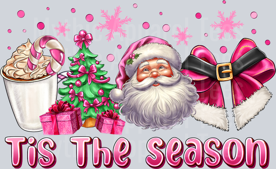 Tis The Season Pink Christmas Santa
