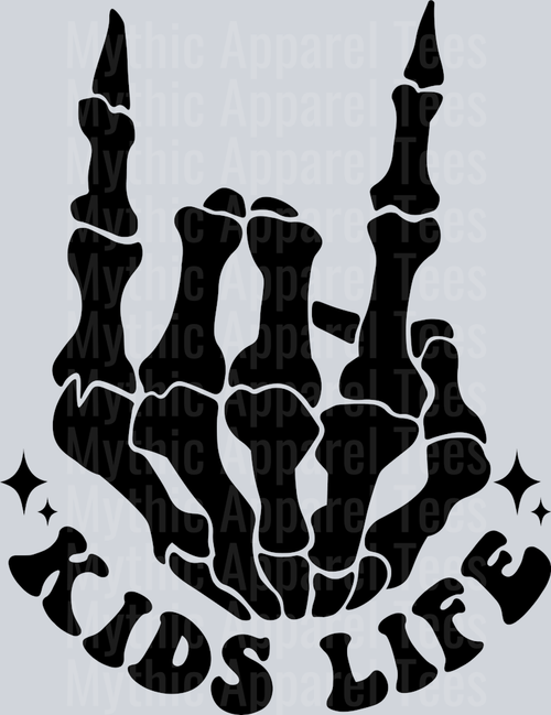kids life Skelly Hand DTF Unisex Kids Transfers