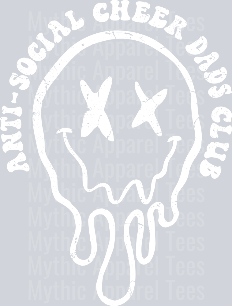 Anti Social Cheer Dad Club Front pocket White DTF Cheer Dad Transfers