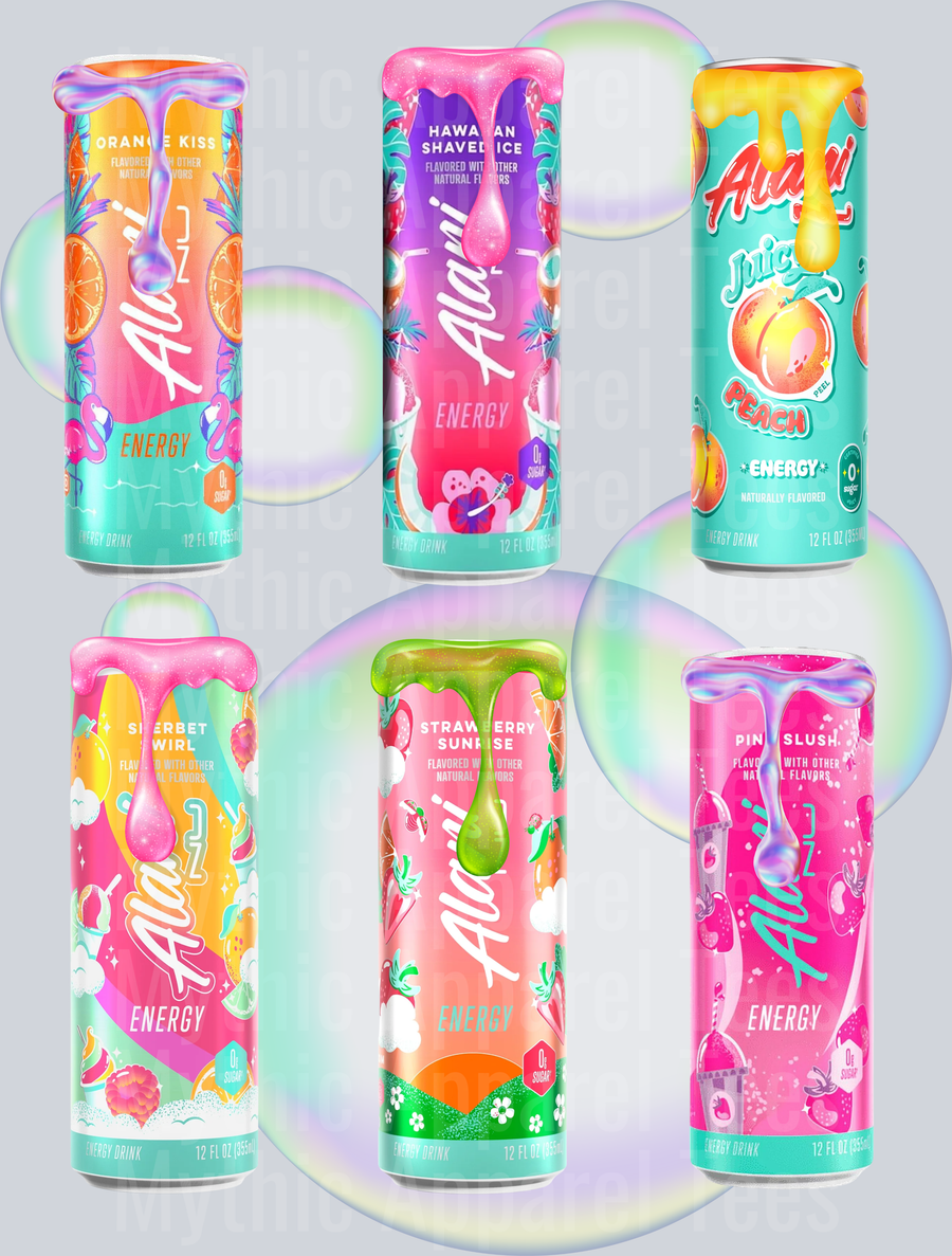 Alani collage Alani Energy Drink DTF Alani Drink Transfers