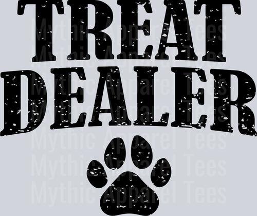 Treat Dealer Paw Print Black DTF Coffee Transfers