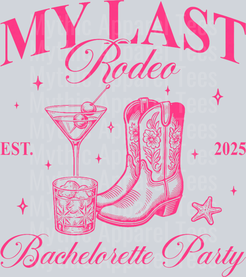 Funny My Last Rodeo Bachelorette Cowgirl Bachelorette Party T-Shirt (1)