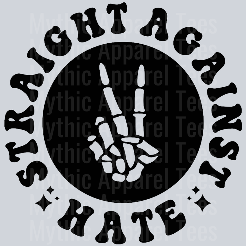 Straight Against Hate Pocket Design Wavy Retro Funny Designs