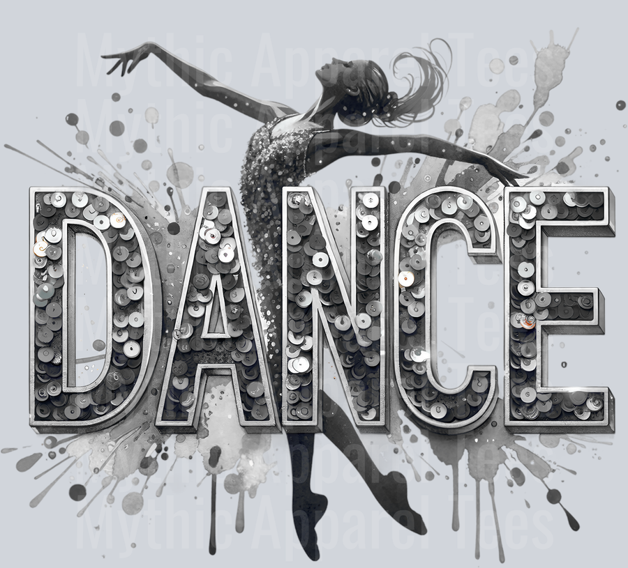 008 Dance Female Dancer Gray DTF Dance Female Transfers