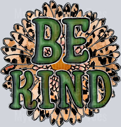 Be Kind Leopard Sunflower Inspirational