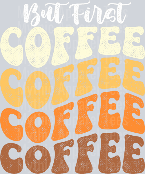 Coffee wave effect with retro colors DTF Coffee Transfers