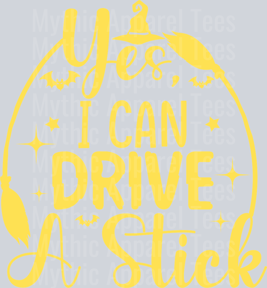 Yes I Can Drive A Stick Broomstick Witch shirt Funny Halloween t-shirt design