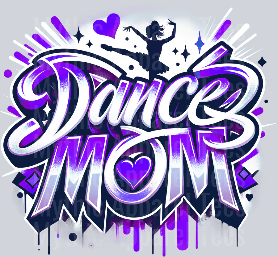 Dance Mom 2 Airbrushed Purple DTF Dance Mom Transfers