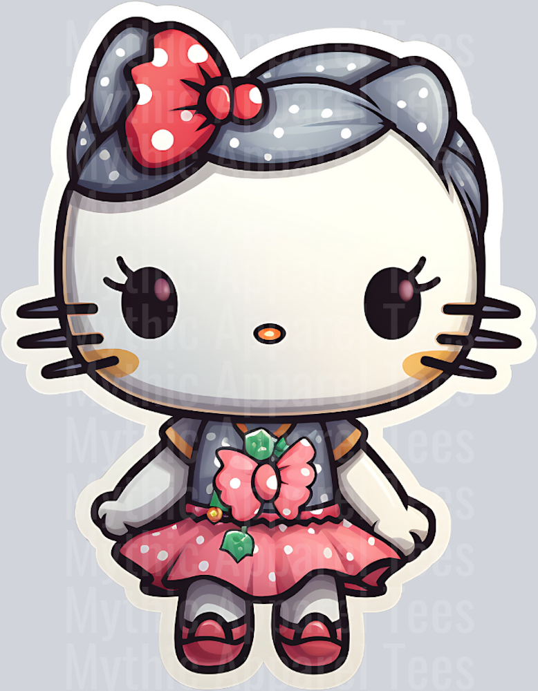 Grey Hair Grandma HK Hello Kitty Flowers