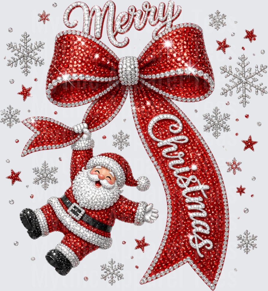 MerryChristmasRhinestonePngDesign
