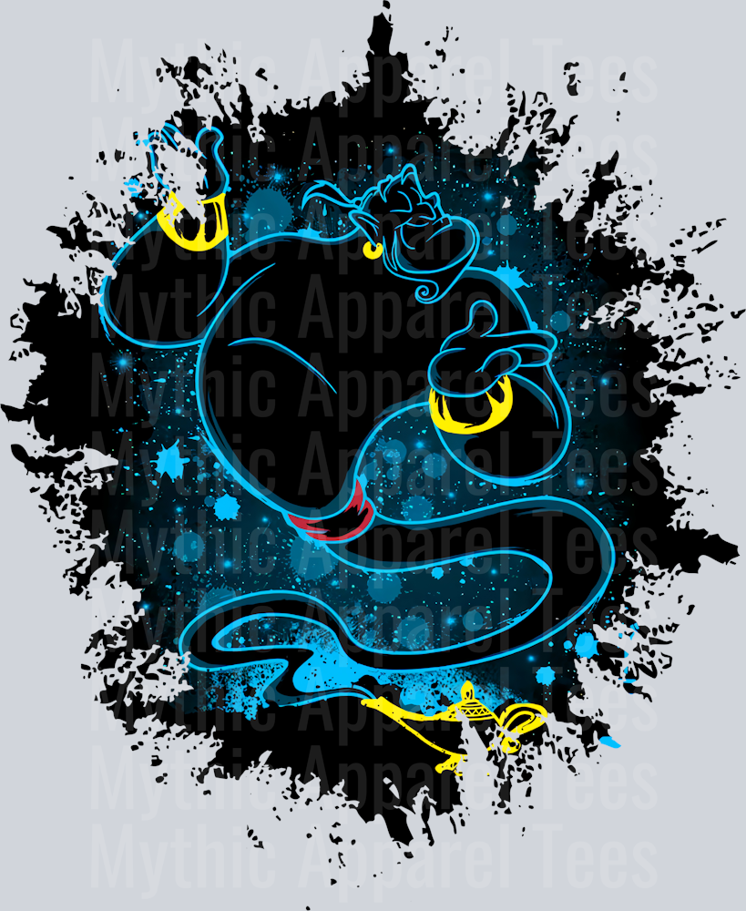 Genie Disney Dark Silhouette Color Splash Crystal Ball Vision