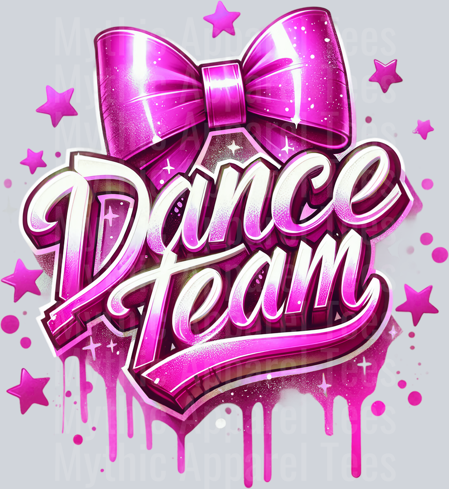 Dance Team Airbrushed Pink DTF Dance Team Transfers