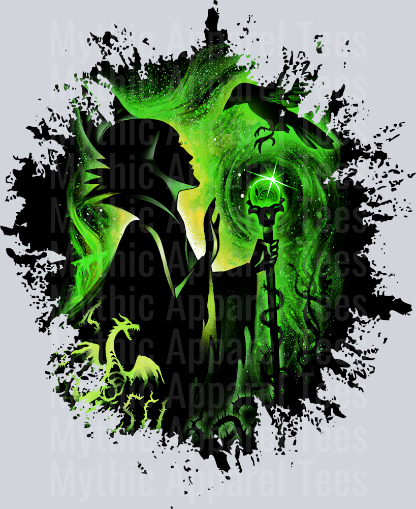 Maleficent Disney Villain Dark Silhouette Color Splash Crystal Ball Vision