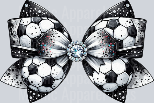 Soccer Bow Glitter heavy School Spirit & Sports