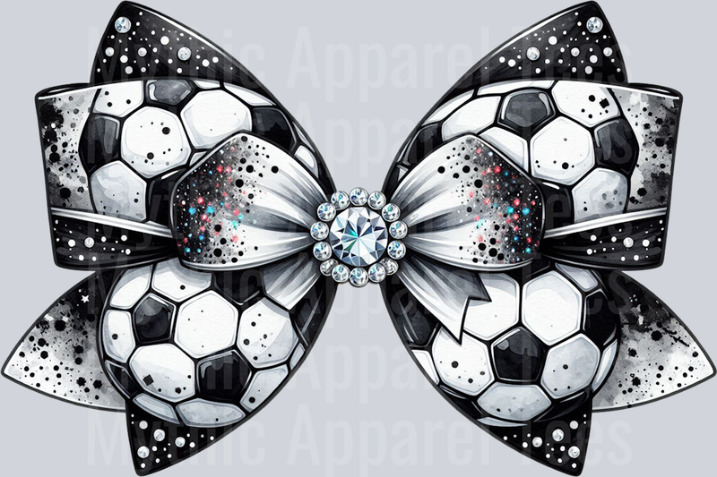 Soccer Bow Glitter heavy School Spirit & Sports