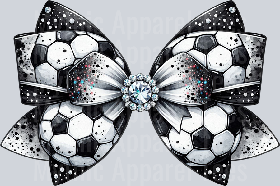 Soccer Bow Glitter heavy School Spirit & Sports