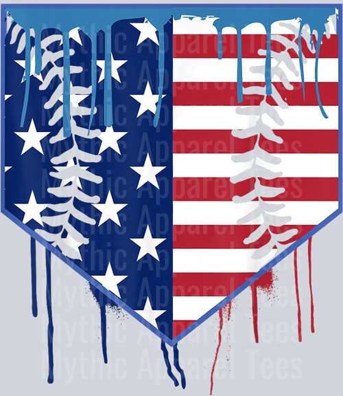 Baseball Drip Boys Ice Cream Patriotic American Flag DTF Baseball Transfers