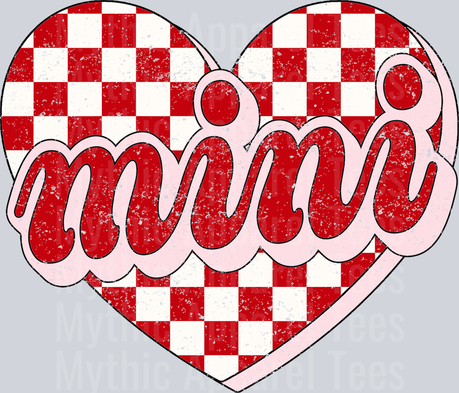 Mini Red Checker Hearted Combo Valentines Day Design