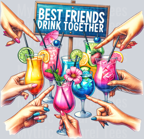 Best Friends Drink Together DTF Drinking Transfers