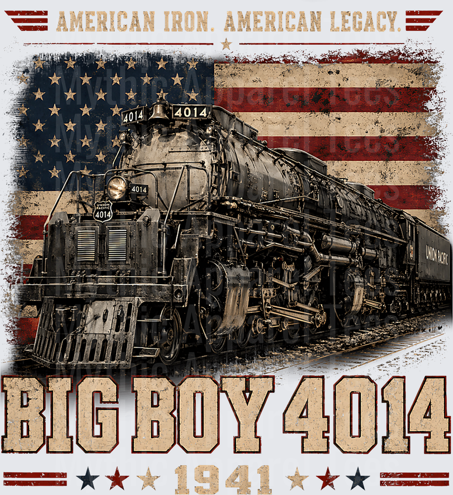 Trains Union Pacific Big Boy 4014 Steam Locomotive American Flag 1941