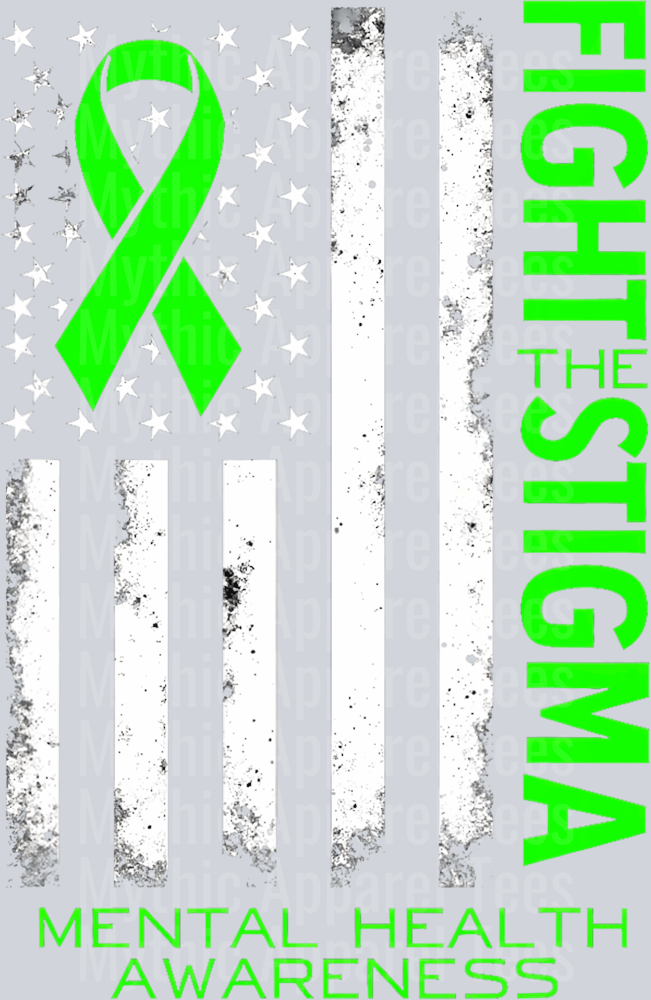 Fight the stigma American Flag DTF Mental Health Awareness Transfers