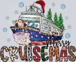 Santa Claus, Christmas Cruise Ship, MerryCruisemas, Christmas Lights, DTF Transfer