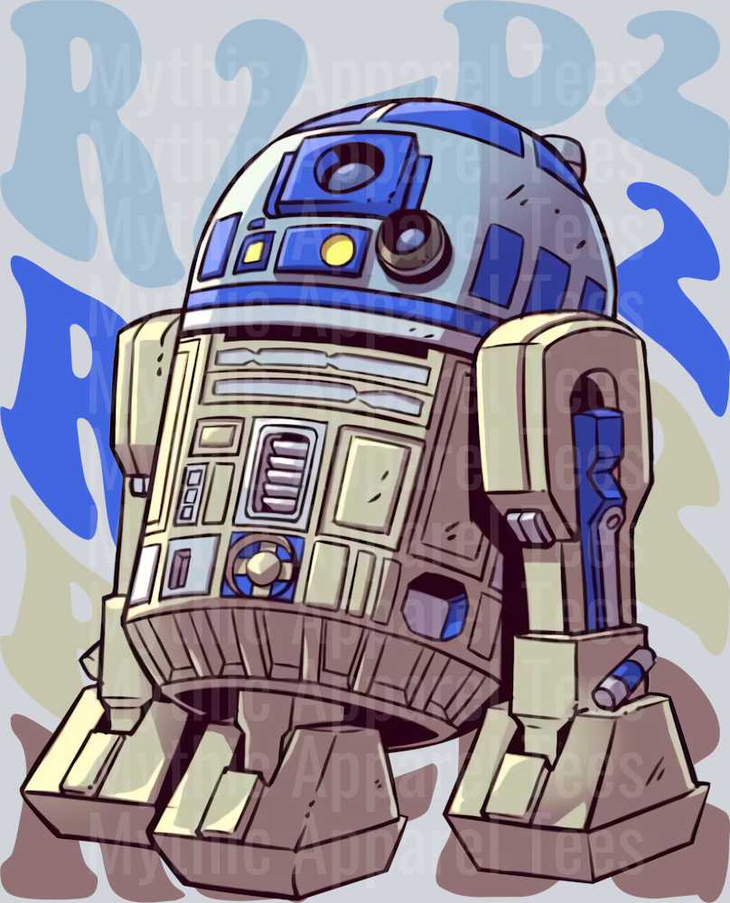 R2-D2 Star Wars Stacked Name Disney