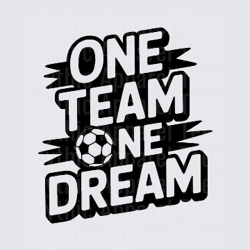 American Football One Team One Dream Soccer Ball Bold Graphic