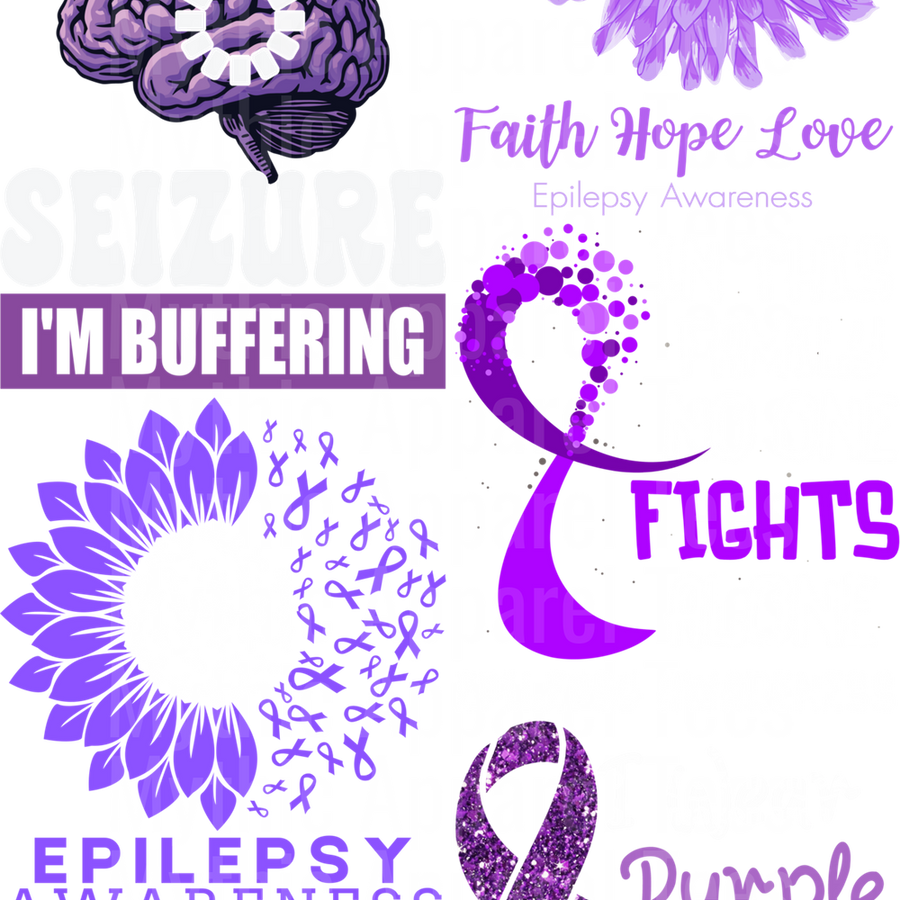 EPILEPSY GANG SHEET 10 FULL SIZE IMAGES
