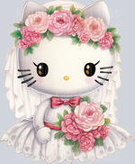 Hello Kitty, Wedding Bride, Floral Designs, Vintage Style, Spring Theme, Cute Characters, Inspirational, DTF Transfer