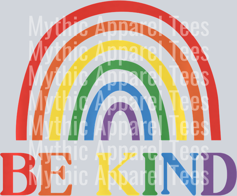Be Kind Rainbow letters LGBTQ+ Transfer