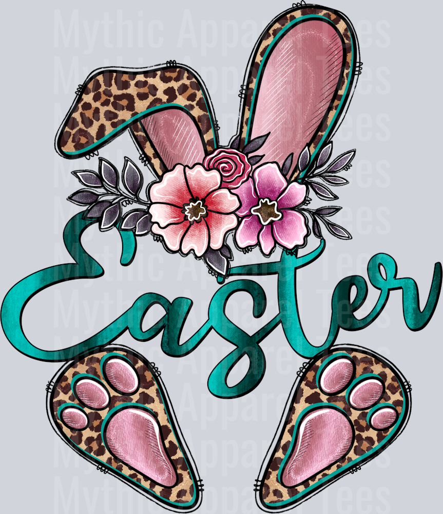 Easter Floral Bunny Ears and Foot