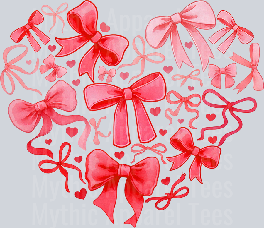 Red Heart Bow Red Valentines Day Design