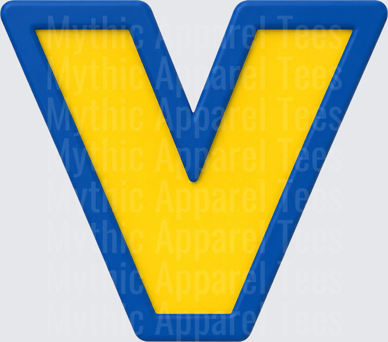 Toy Story Alphabet Letter V Yellow Blue 3D Block Style