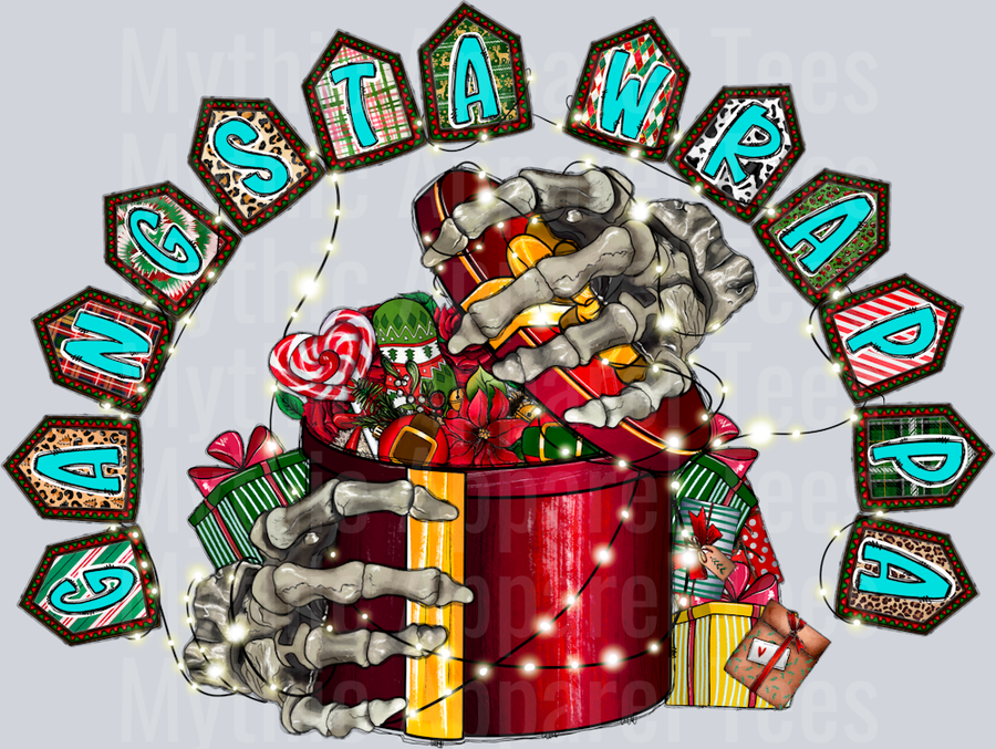 Gangsta Wrappa Christmas Skull Hands