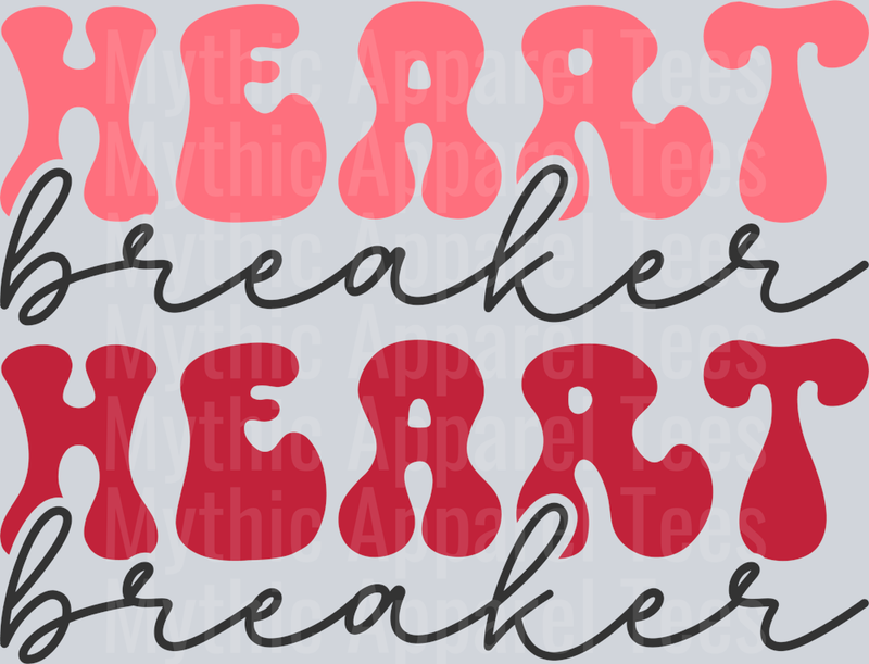 Heart breaker RETRO WAVE DTF Valentines Day Transfers