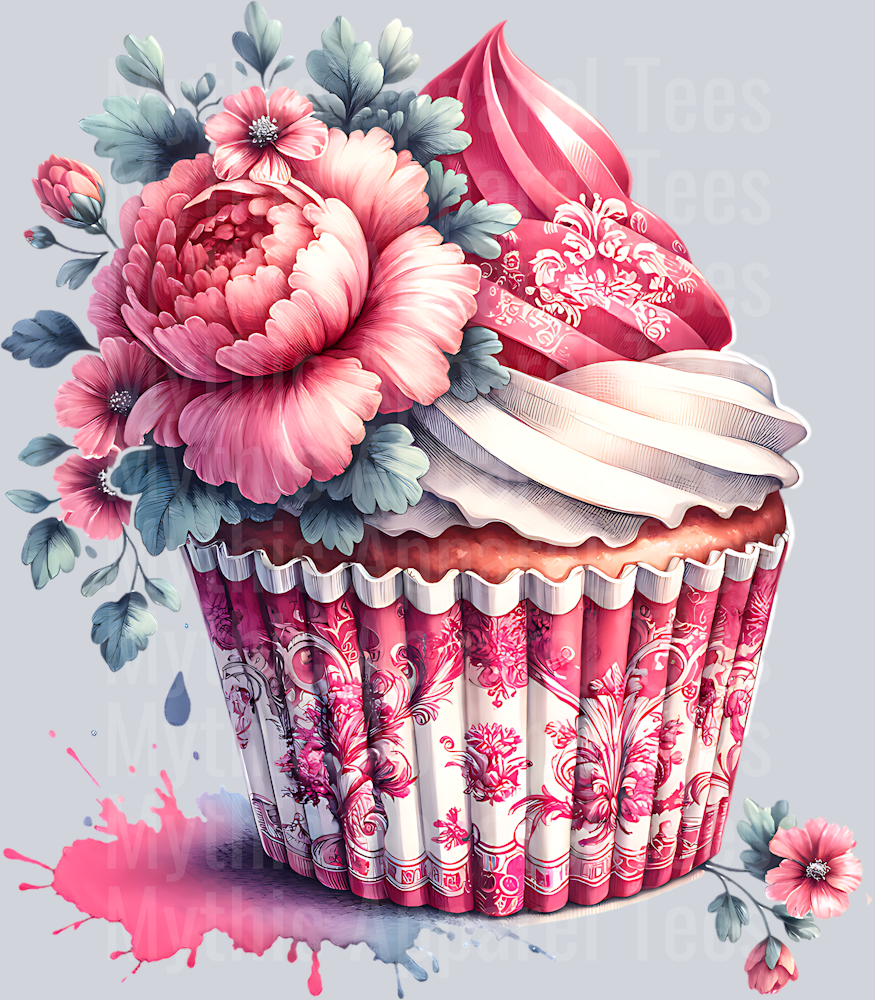 PINK FLORAL CUPCAKE 2