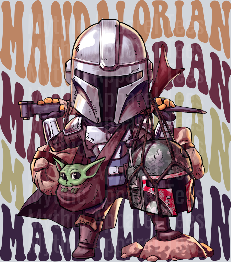 Mandalorian Star Wars 2 Stacked Name Disney