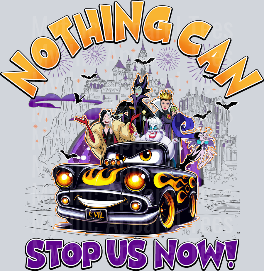 Nothing Can Stop us Gold and purple DTF Disney Villains Transfers