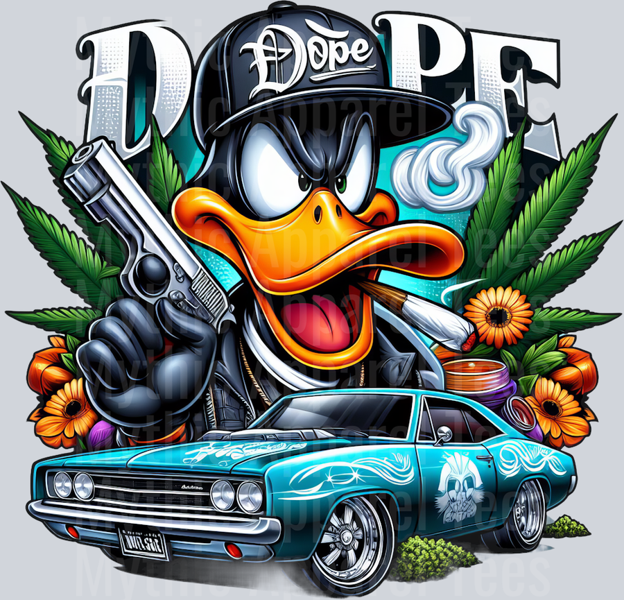 Daffy Duck Smoking Pop Culture DTF Weed Transfers