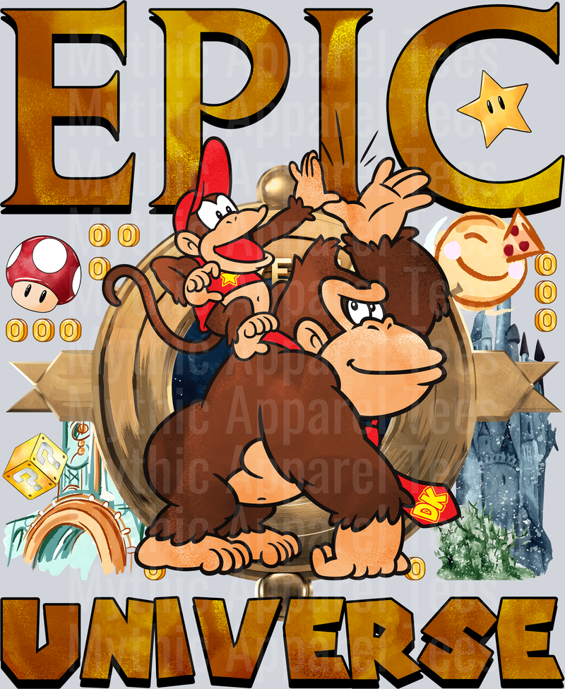 Epic universe mario donkey kong DTF Epic Park Transfers