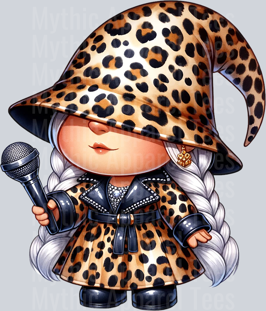 13 Gnome Girl Leopard Print Adorable DTF Gnome Transfers