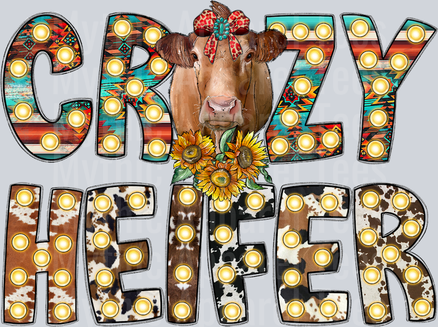 Crazy Heifer Cow Western