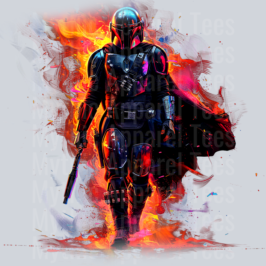 The Mandalorian Red flames walking DTF Star Wars Transfers