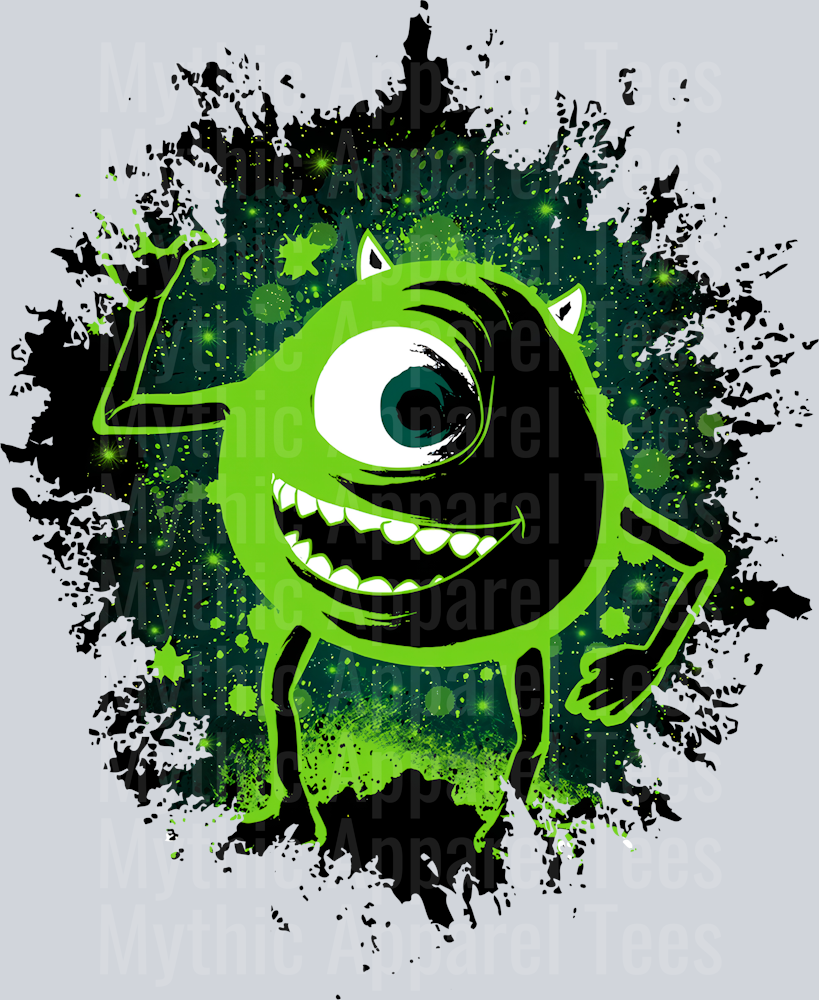 Mike Wazowski Monsters Inc Dark Silhouette Color Splash Crystal Ball Vision